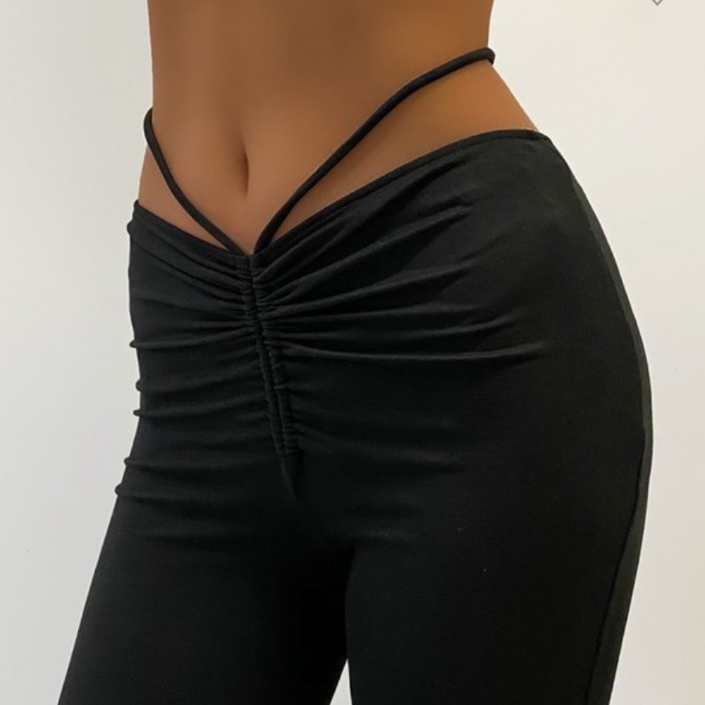 RUCHED FRONT TIE PANT